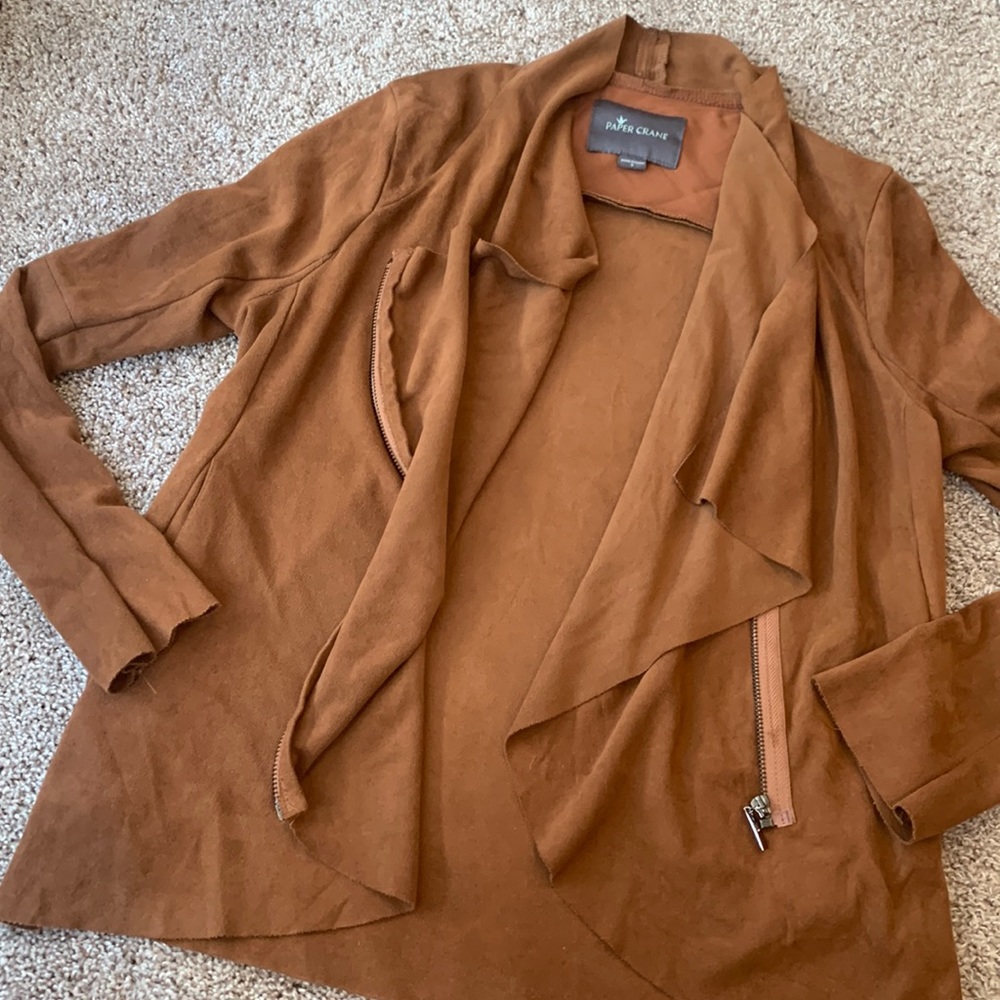 Paper crane suede brown jacket size small